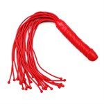 Красная плеть с ручкой-фаллосом - 55 см. - фото 140691