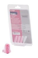 Розовое стимулирующее кольцо с вибрацией на язык Tongus - фото 246476