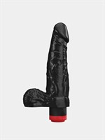 Чёрный виброфаллос со встроенным пультом - 20 см. 35140