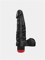 Чёрный виброфаллос со встроенным пультом - 20 см. 35140