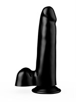 Фаллоимитатор чёрного цвета на присоске - 16,5 см. 35148