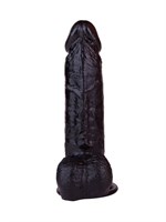 Чёрный фаллоимитатор с мошонкой на подошве-присоске - 16,5 см. - фото 1328793