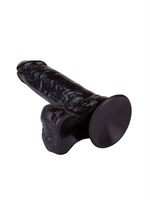 Чёрный фаллоимитатор с мошонкой на подошве-присоске - 16,5 см. - фото 1328794