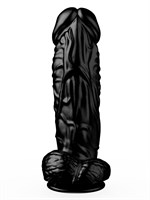 Большой чёрный фаллоимитатор на присоске - 20,5 см. 35155