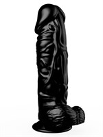 Большой чёрный фаллоимитатор на присоске - 20,5 см. 35155
