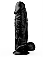 Большой чёрный фаллоимитатор на присоске - 20,5 см. 35155
