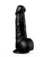Реалистичный чёрный фаллоимитатор на присоске - 17,8 см. 35323