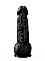Реалистичный чёрный фаллоимитатор на присоске - 17,8 см. 35323