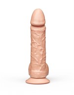 Гелевый фаллоимитатор с мошонкой на присоске - 19 см. 35332