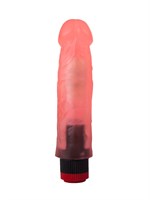 Розовый вибромассажер в виде фаллоса с венками - 18,5 см. - фото 1321251