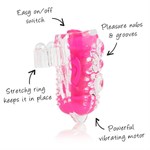 Розовое виброколечко на язык Ling O - фото 246642