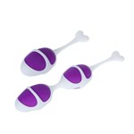 Фиолетовые вагинальные шарики из силикона: 2+1 - фото 141084