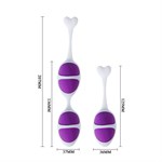 Фиолетовые вагинальные шарики из силикона: 2+1 - фото 141087