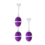 Фиолетовые вагинальные шарики из силикона: 2+1 - фото 141083