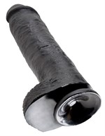 Черный фалоимитатор-гигант на присоске - 28 см. - фото 141159