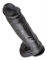 Черный фалоимитатор-гигант на присоске - 28 см. - фото 141161