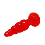 Красная анальная пробка-елочка с присоской - 17 см. - фото 1412024