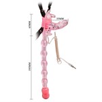 Розовая бабочка для клитора с анальным массажером  3 в 1  - фото 141419