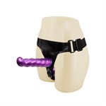 Фиолетовый страпон с двумя насадками - 18 см. - фото 1307466