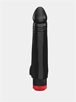 Чёрный вибромассажер-реалистик - 21 см. 36278