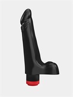 Чёрный вибромассажер-реалистик - 21 см. 36278