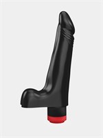 Чёрный вибромассажер-реалистик - 21 см. 36278