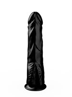 Чёрный фаллоимитатор на присоске - 17,5 см. 36279