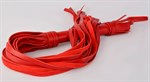 Гладкая красная плеть из кожи с жесткой рукоятью - 65 см. - фото 1334657