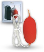 Красное виброяйцо с хвостиком и пультом управления - фото 141683