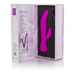 Фиолетовый вибромассажер со стимуляцией клитора Vr7 - 21,5 см. - фото 246926