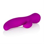 Фиолетовый вибромассажер со стимуляцией клитора Vr7 - 21,5 см. - фото 246919