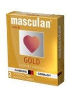 Презервативы Masculan Gold с ароматом ванили - 3 шт. - фото 32546