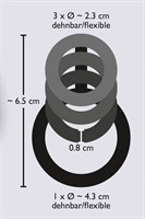 Дымчатая стимулирующая насадка на пенис из 4 колец - 6,5 см. - фото 1390371