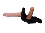 Женский страпон LESBI с вагинальной пробочкой - 17 см. - фото 20967