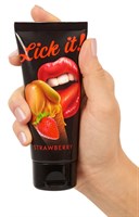 Съедобная смазка Lick It с ароматом клубники - 100 мл. - фото 46927