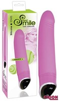 Розовый вибратор Smile Happy - 22 см. - фото 238750