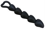 Чёрная анальная цепочка с звеньями-сердечками Black Velvet - 18,5 см. - фото 1317535