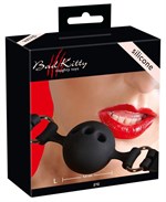 Силиконовый кляп-шар Bad Kitty чёрного цвета - фото 1317549