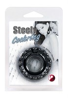 Чёрное кольцо для пениса Steely Cockring - фото 142455