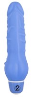 Голубой вибратор-реалистик Vibra Lotus с шишечками для стимуляции клитора - 16 см. - фото 247220