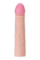 Телесный страпон Harness с вагинальной пробкой - 19,5 см. - фото 1334732