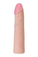 Телесный страпон Harness с вагинальной пробкой - 19,5 см. - фото 1334733