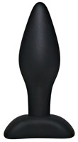 Чёрный анальный стимулятор Silicone Butt Plug Small - 9 см. - фото 1390678