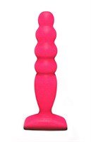 Розовый анальный стимулятор Large Bubble Plug - 14,5 см. - фото 313078