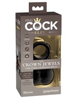 Черная вибронасадка King Cock Ellite The Crown Jewels - фото 1376365
