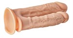 Телесный анально-вагинальный фаллоимитатор Double Penetrator - 19,5 см. - фото 1376785