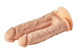 Телесный анально-вагинальный фаллоимитатор Double Penetrator - 19,5 см. - фото 1376786