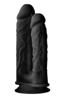 Черный анально-вагинальный фаллоимитатор Double Penetrator - 19,5 см. - фото 1376792