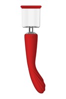 Красный двойной стимулятор Georgia - вибратор и вакуумная помпа - фото 1430116