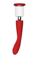 Красный двойной стимулятор Georgia - вибратор и вакуумная помпа - фото 1430118